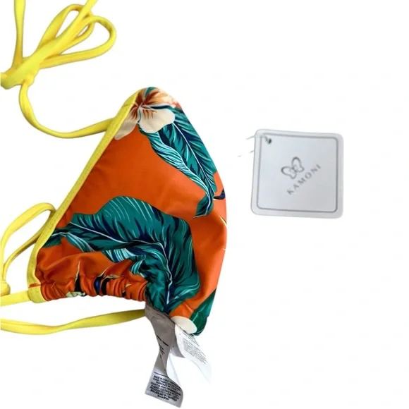 KAMONI TROPICAL PRINT TRIANGLE TOP NWT SIZE S - Picture 4 of 7